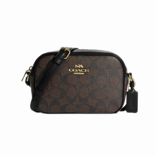 蔻驰（COACH）【送新年礼物】女包新款Jamie小号相机包女士拉链单肩斜挎小方包 C9926/CQ874 棕黑色 IMAA8