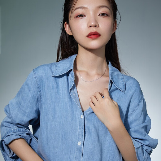 Saturday Fortune (ZLF) PT950 platinum necklace women's classic versatile Chopard chain ball bead push-pull plain chain 2.89g 45cm