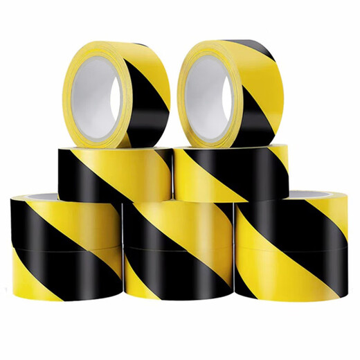 Baige yellow and black safety warning tape PVC positioning line zebra mulch warning line isolation tape two-color 48mm*33m 1 roll CW217213