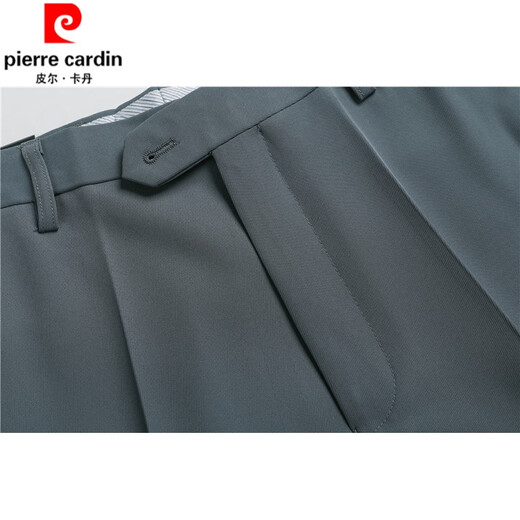 Pier Cardin autumn and winter thick elastic middle-aged and elderly men's trousers high waist deep men's trousers casual pants loose straight dad's trousers 9221 light gray size 32 size waist 2 feet 5=83CM
