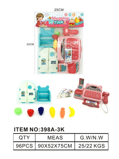 Nuevas series simuladas de la caja registradora de la caja y electrodomésticos de supermercados simulados para estudiantes y niños que tocan iluminación eléctrica y efectos de sonido. Registro de efectivo simulado con luz y efectos de sonido. Color rosa de 2k