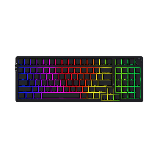 AJAZZ AK992 side-engraved mechanical keyboard Gasket three-mode hot-swappable 2.4G/wired/Bluetooth PBT original RGB computer e-sports game factory red axis