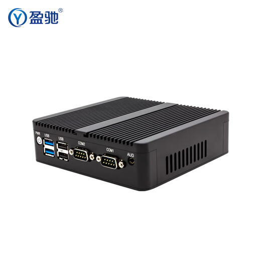 盈驰 微型工控主机双网口双串口嵌入式迷你工控机机器视觉全铝无风扇低功耗mini PC小型台式机电脑 N2830双核+2G+32G固态盘
