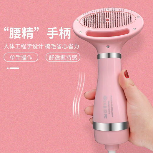 Little Sweat Pet Hair Blowing Artifact Hair Blowing Comb Dog Hair Blowing Machine Integrated Hair Dryer Teddy Hair Blowing Comb Beauty Special [One-click Hair Removal] Luxury Silver