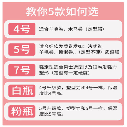 玫丽盼摩丝 玫丽盼泡沫发蜡卷发护卷湿润造型457号粉色 5号摩丝 中度定型