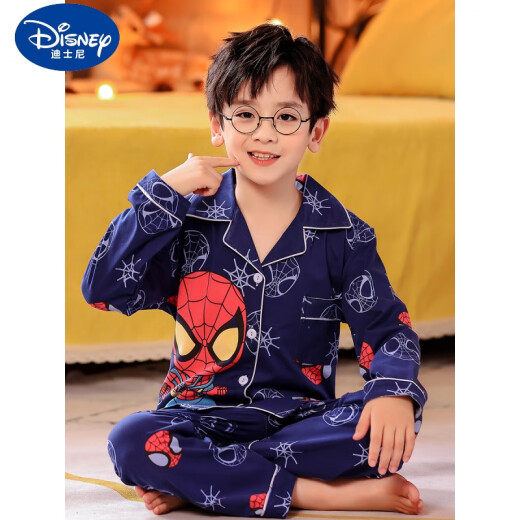 迪士尼（DISNEY）儿童睡衣男童春秋长袖纯棉薄款蜘蛛侠小男孩中大童宝宝家居服套装 1047-超人 14码身高130-140cm8-9岁