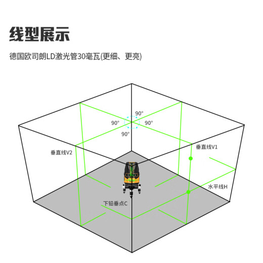 莱赛激光水平仪强光细线3线5线绿光增强点高精度强光LSG6860D室户外红外线 莱赛5线686双电+脚架【畅销款】