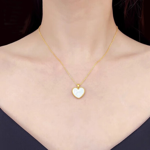 18K gold love pendant au750 rose gold colored gold gold necklace heart-shaped chain birthday gift for girlfriend 18K gold rose gold (with 18K gold necklace) 10mm red agate
