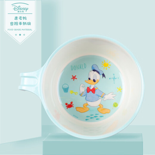 Disney (Disney) Children's Bowl Anti-scalding and Drop-resistant Home Cute Kids Baby Food Tableware Special Handle Bowl Purple Aisha