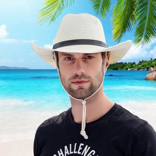 Aomelahoma Sun Protection Sommer Herren Strohhut Faltbarer Cowboyhut Outdoor Sonnenhut Strand Hut Großer Krempe Hut Travel Hut Männer faltbare Strohhut-Kaffee Farbe