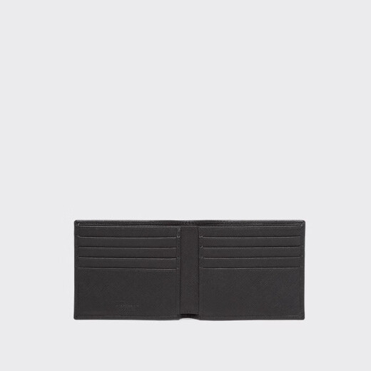 
PRADA/Prada [Gift] Men's Triangle Logo Saffiano Cowhide Leather Wallet Black