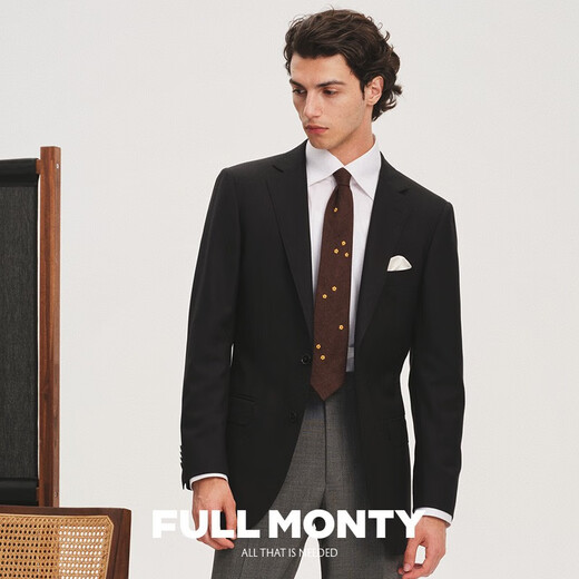 Monty Suit Monty Suit Men's Wool Suit Jacket Men's Slim Business Single Western Men's Casual Suit Black 1205 50