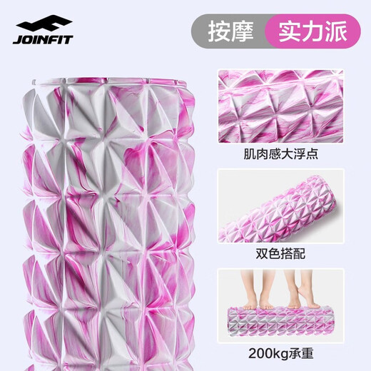 Jieyingfei Foam Roller Muscle Relaxation Massage Roller Men's and Women's Fitness Pilates Yoga Column Triangular Hollow Shaft Triangular Purple White 45CM