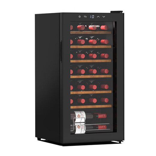 HOMESUN Red Wine Cabinet Constant Temperature Electronic Constant Temperature Wine Cabinet Mini Red Wine Storage Cabinet Small Wine Cabinet European Living Room Wine Cabinet 28 Pack (Upgraded Compressor Type) 28 Bottles