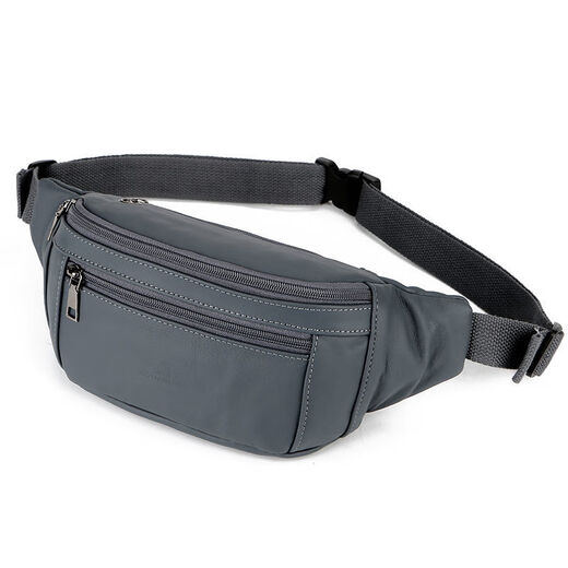 
Cool kangaroo waist bag men's genuine leather cowhide multifunctional large capacity oblique crossing construction site work running waist new mobile phone bag 866 black