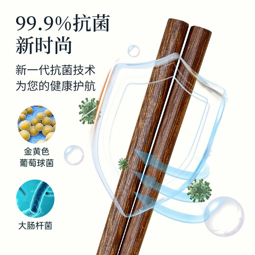 Tang Zong Chopsticks, 99.9% antibacterial chicken wing wood chopsticks, 10 pairs, one pair for one person, dedicated for home use, solid wood logs