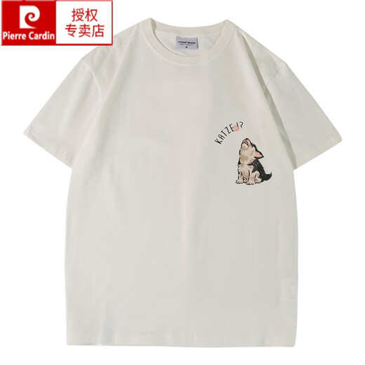 
Pierre cardin casual trendy summer short-sleeved T-shirt for boys trendy couples half-sleeved T-shirt 2023 new summer base shirt MR225 white + T1283 white L