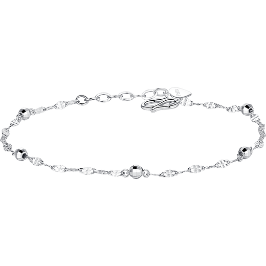 Aido Diamond pt950 platinum bracelet for women, round beads, cool style, fashionable, versatile platinum chain, adjustable, weight 2.0-2.2 grams + delivery certificate
