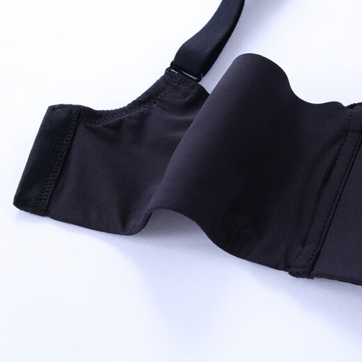 Fenyi small breasts push up to make the cup bigger, no steel ring, thin upper part, thick lower part, anti-exposure tube top, adjustable underwear bra 8246, black 70B/32B
