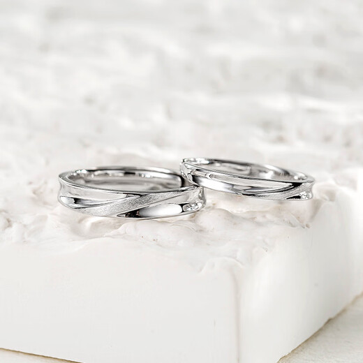 Fanci Fan Qi surround couple ring men and women silver ring opening adjustment birthday confession gift for girlfriend surround couple ring