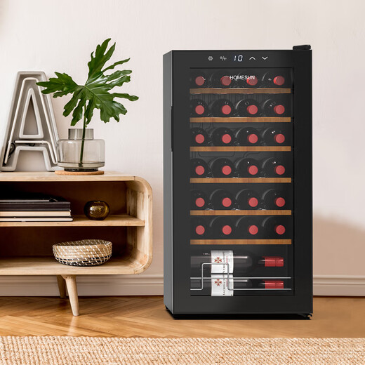 HOMESUN Red Wine Cabinet Constant Temperature Electronic Constant Temperature Wine Cabinet Mini Red Wine Storage Cabinet Small Wine Cabinet European Living Room Wine Cabinet 28 Pack (Upgraded Compressor Type) 28 Bottles