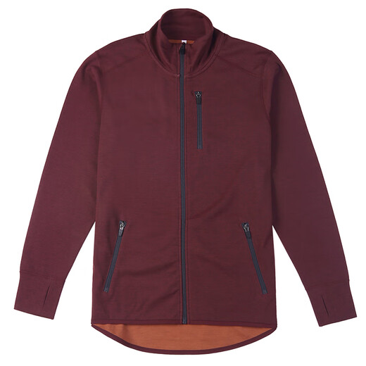 Naturally Inspired NI Men's 280gm Quick-drying Warm Merino Wool Double-sided Brushed Stand Collar Jacket 104180 Red 104180601 XL