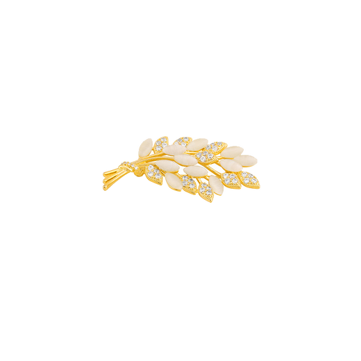 Idel's high-end rhinestone synthetic cat's eye wheat ear brooch, elegant and cute Japanese light luxury anti-exposure buckle Internet celebrity gift rhinestone tree small brooch XZ0076