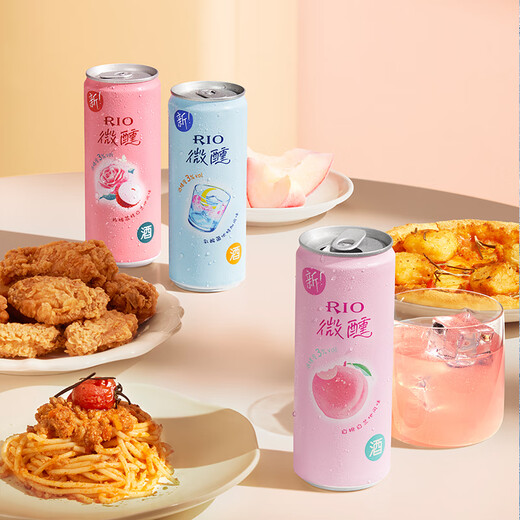 Ruio (Rio) [sélectionnable] Cocktails pré-mélangés, vin étranger à 3 degrés, vin mousseux pour femmes, vin de fruits à faible degré, 330 ml, 330 ml, 24 canettes, saveurs mélangées