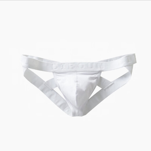 Herren Hüftlebedoppeltongs Gay Sports Unterwäsche Low Taille Hohlräume sexy Tanga Gay T-Coluser [vertraulicher Versand] Weiß L.
