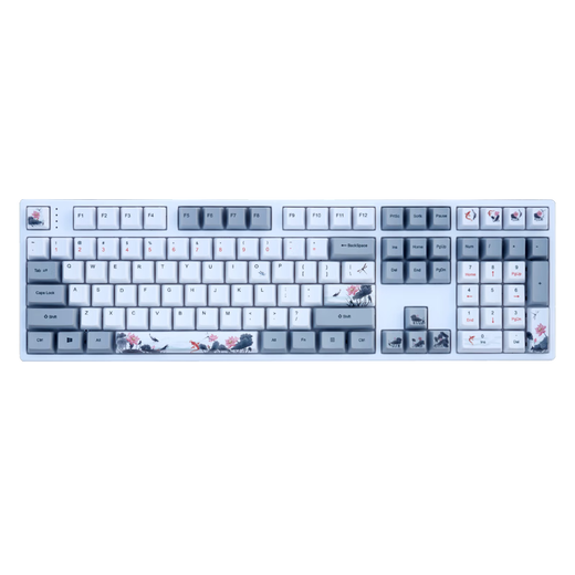 Fearless Rabbit TOHERO mechanical keyboard, wireless keyboard, Bluetooth three-mode, e-sports gaming keyboard, Cherry CHERRY mute red axis, silver axis, MAC flat panel IPAD, three-mode 104 Koi, white color light, CHERRY blue axis