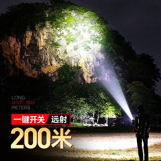 Panasonic flashlight strong light USB rechargeable long-range long-range outdoor waterproof emergency light self-defense hammer flashlight Yixun HHLT0255L