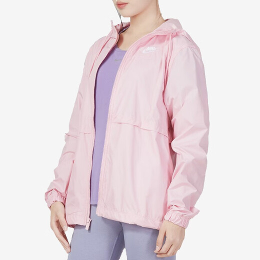 NIKE/耐克女款休闲服连帽日常锻炼健身防风轻薄透气跑步运动外套 DM6180-690 L