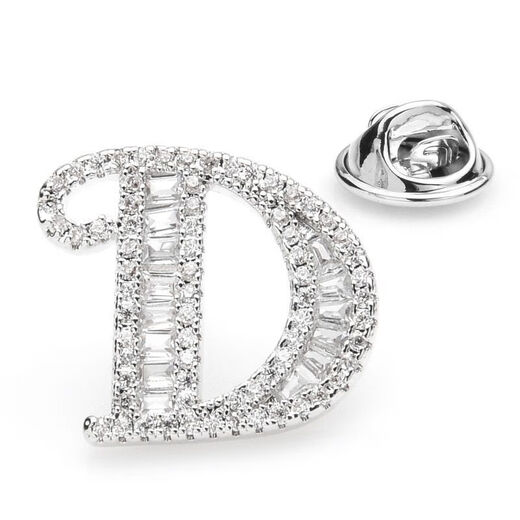 This is the hip-hop 3 Zhong Hanliang same letter brooch autumn and winter personalized support name zircon couple collar button cufflinks D