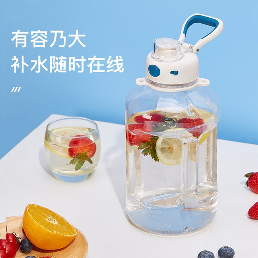 Xile extra large capacity water cup for men and women fitness tritan material plastic straw water cup with scale large capacity kettle