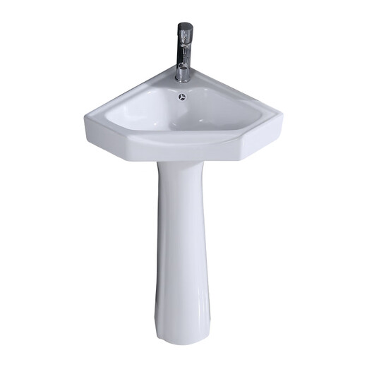 Triangular basin wash basin small apartment bathroom corner pedestal basin mini corner pedestal wash basin household 26*26 triangular pedestal basin + drain accessories