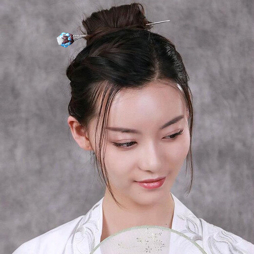 SENDME Cloisonné Lotus Hairpin Hanfu Hair Accessory Step Head Headpiece Hairpin Hair Accessory Chinese Valentine's Day Birthday Gift for Girlfriend Cloisonne Lotus Hairpin