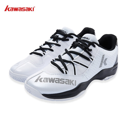 Kawasaki (KAWASAKI) badminton shoes are lightweight, fast, shock-absorbing, wear-resistant, anti-torsion, comfortable and breathable, splicing design, new style, unisex for men and women, A3316 white and black 41