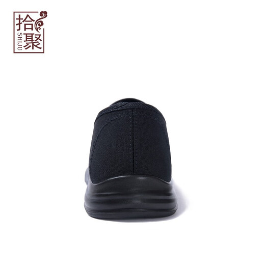 Shiju Old Beijing Cloth Shoes Men's 2026 New Men's Shoes Traditional Cloth Shoes Slip-On Comfortable Lightweight Breathable Casual Shoes Black 40