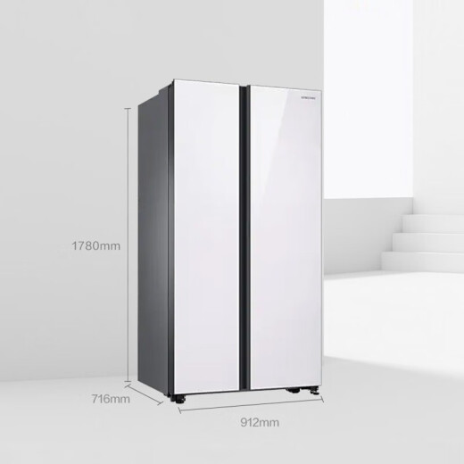 Samsung (SAMSUNG) 655 liter air-cooled frost-free metal uniform cooling intelligent frequency conversion original imported compressor double-door glass panel double-door refrigerator home appliances national subsidy RS62R50371L/SC