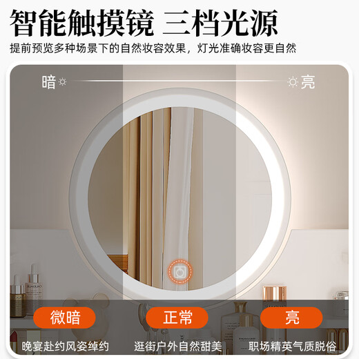 Shanshan wood art dressing table bedroom light luxury dressing table modern simple small apartment dressing table with mirror light storage integrated dressing table