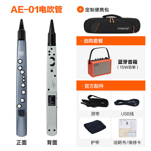 罗兰（Roland）ae01电吹管电萨克斯自带音源民族音色ae05c初学入门电子管乐 罗兰AE01电吹管标配+蓝牙音箱