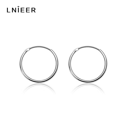 Lnieer999 pure silver plain hoop earrings for women 2025 new popular niche high-end earrings for ear piercing earrings silver earrings 999 pure silver small earrings 12mm suitable for ear bones