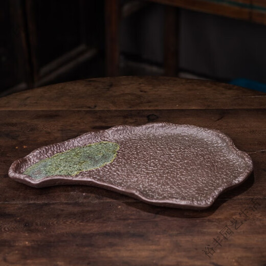 吸水石盆苔藓吸水石盆器盆景盆长方形菖蒲假山上水石水培紫砂陶瓷底盘盆栽 盆景盆2677 陶瓷 大