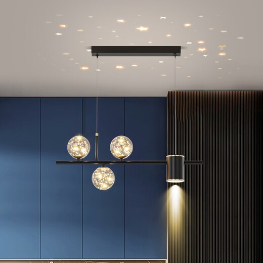 Luminaires d'éclairage Gu Jia LED Chandeliers Restaurant Lumière Luxury Style Lighting House Lighting Amosphérique Home Dining Light 9920-A Style 65 * 14 * 120CM24W Trois couleurs