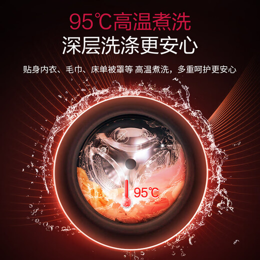 LG ultra-thin embedded 9KG fully automatic drum washing machine household washing machine AI direct drive frequency conversion 95 high temperature cooking and washing drum self-cleaning FCY90N2W