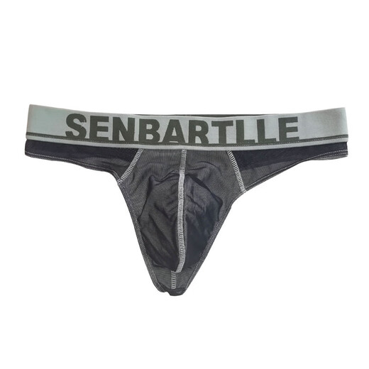 Confidential delivery men's mesh thong comfortable sports one-piece no-take-off transparent U convex large bag orange M