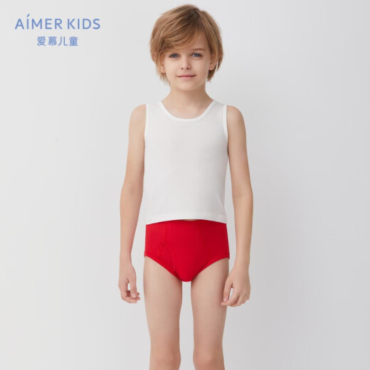 Admiration children's mid-waist briefs for boys baby shorts breathable modal print red underwear zodiac tiger bureau print AK2227433 red bottom zodiac tiger bureau print 100