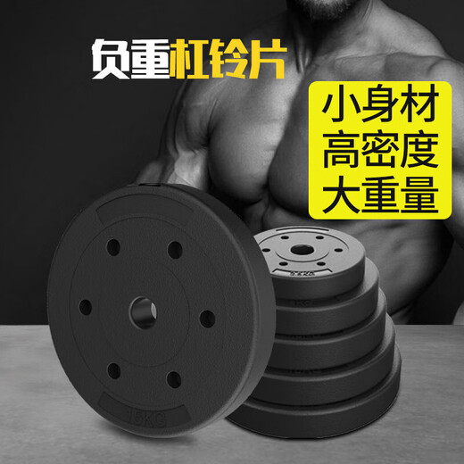 OUOETY fitness discus barbell piece hand-grabbed small hole piece rubber-coated dumbbell piece equipment rocker weight piece hand-grabbed barbell piece 10 kg 1 piece