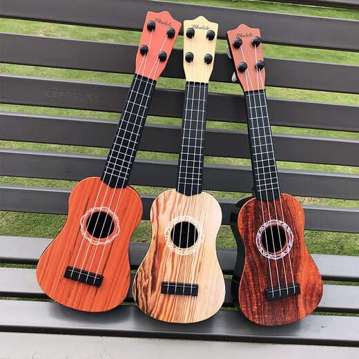 儿童音乐小吉他可弹奏中号尤克里里仿真乐器琴男女宝宝玩具3-12岁 42cm青蛮·靛蓝色尤克里里送背包 拨片备弦简易教