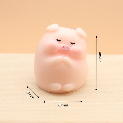 Collection of birthday gifts cute little pig ornaments car desktop ornaments for girls and classmates cute Children's Day gifts round pig [a set of 6]